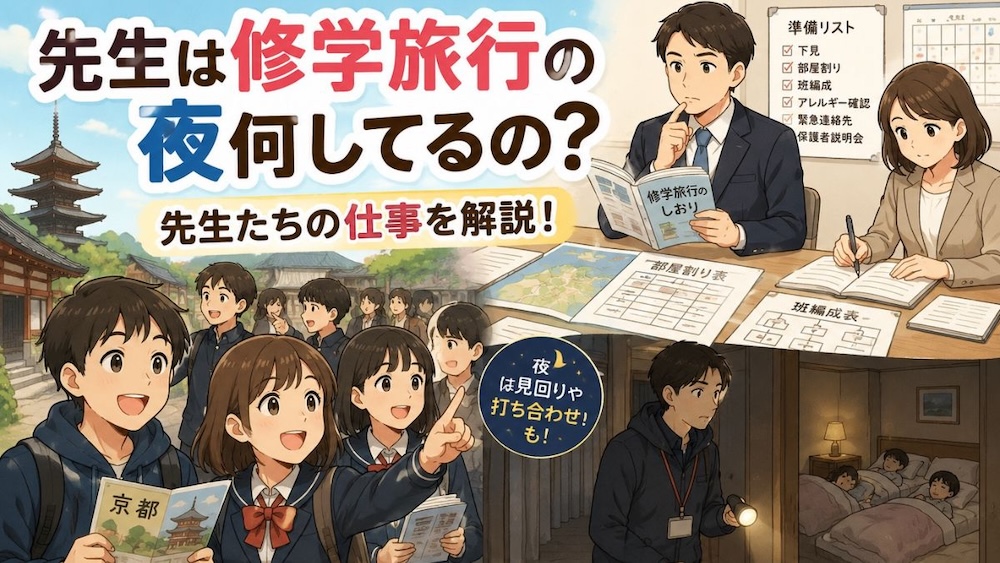 先生は修学旅行の夜何してるの？