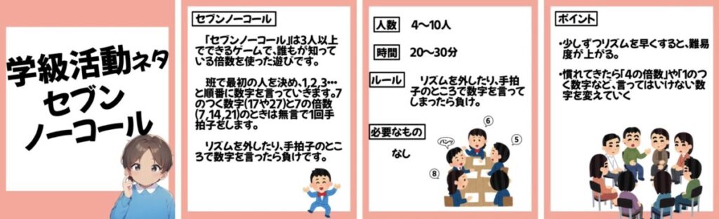 すぐにできる学級ミニゲームの画像