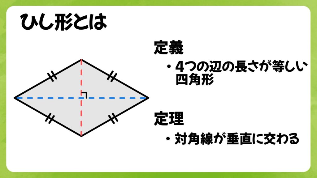 ひし形の面積の求め方