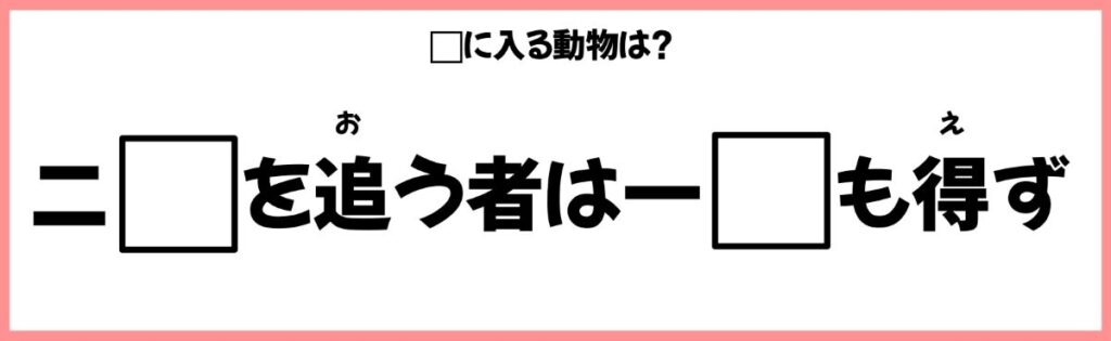 動物を使ったことわざクイズの画像