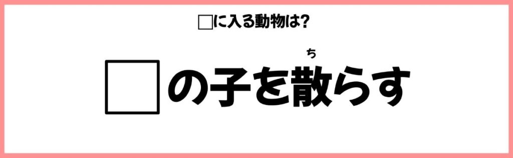 動物を使ったことわざクイズの画像