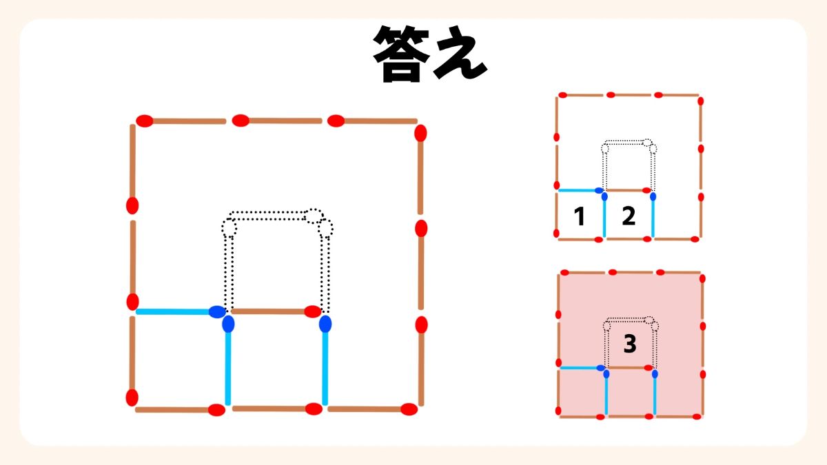 マッチ棒パズルクイズの画像