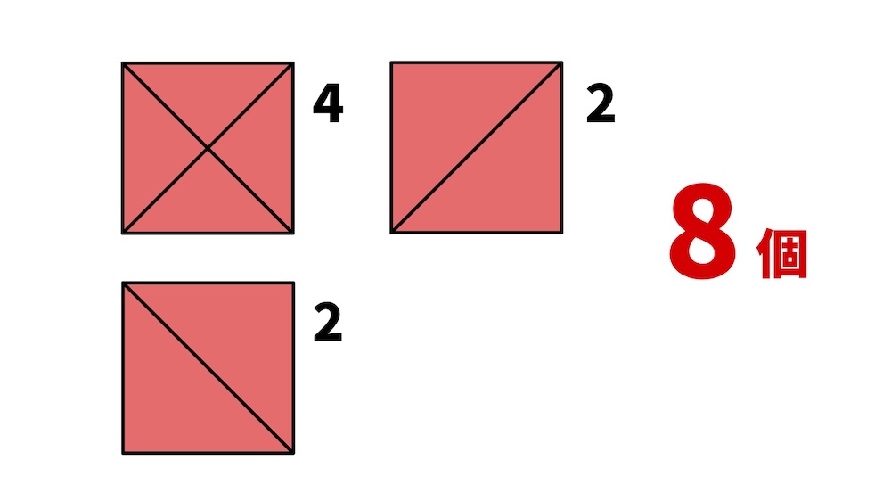 三角形は何個ある？パズルクイズの画像
