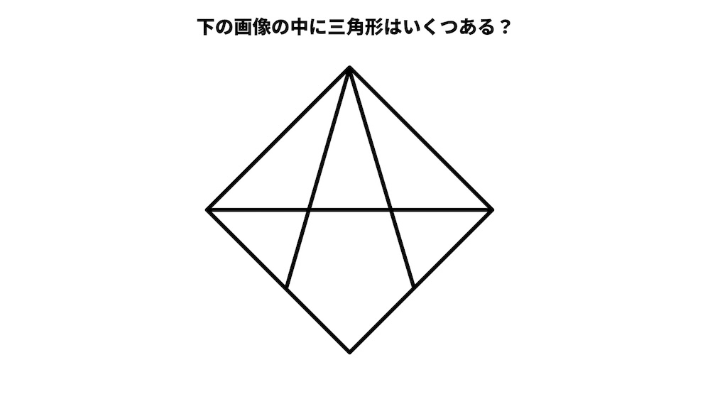 三角形は何個ある？パズルクイズの画像