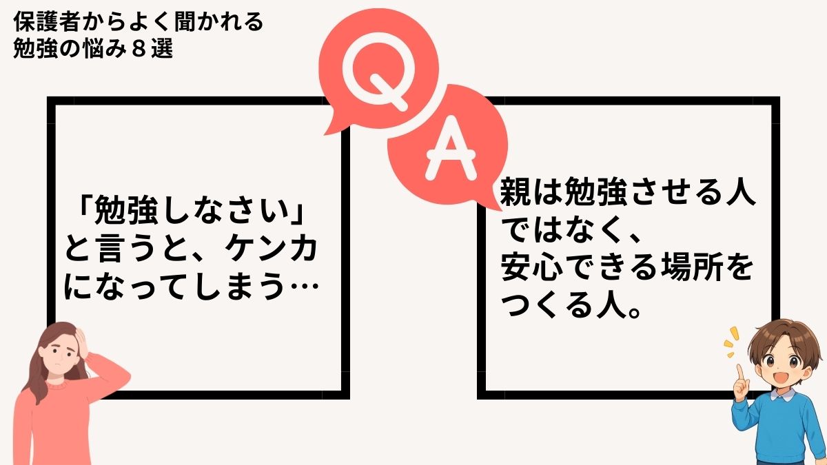 勉強しなさいと言うと、ケンカになってしまう