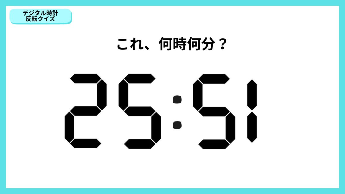 デジタル時計反転クイズの画像