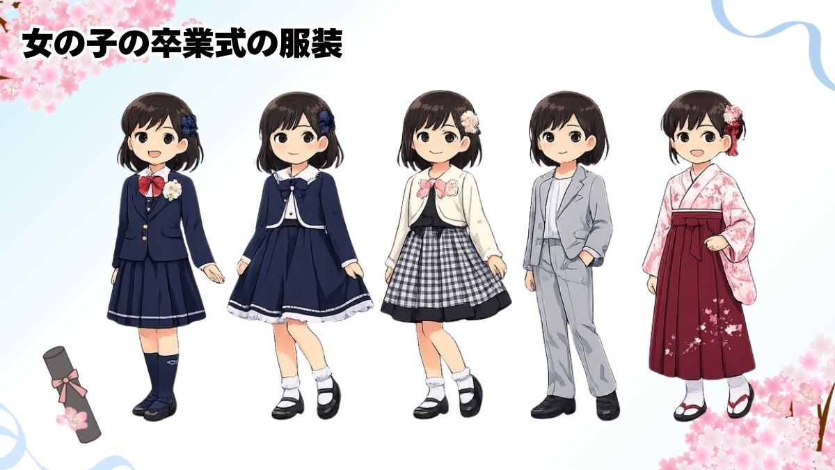 女の子の卒業式の服装の画像