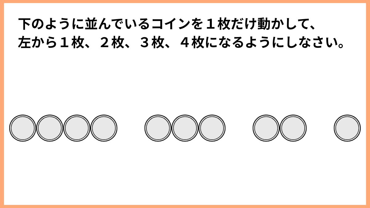 コインを使ったクイズの画像