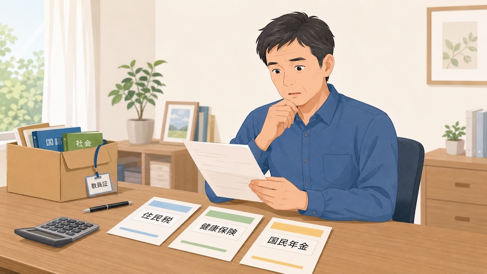 教員を退職した年に払った税金・社会保険料